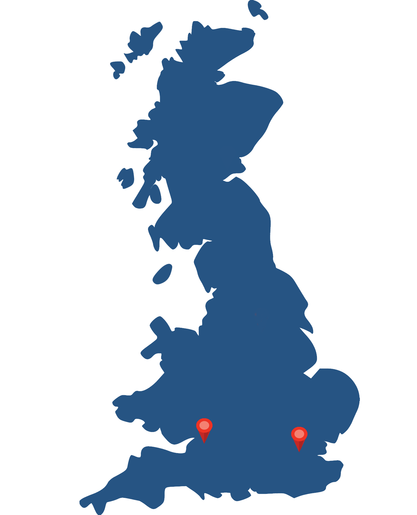 UK Map with 2 Depots Nov 2022